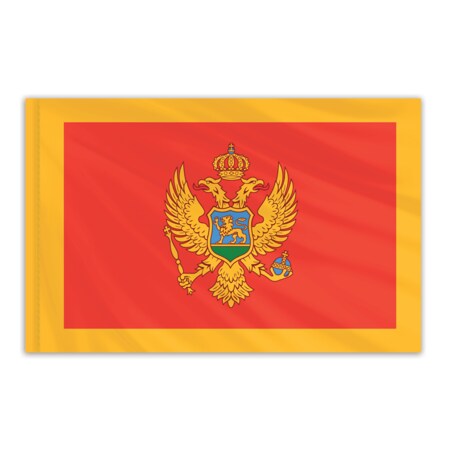 Montenegro Indoor Nylon Flag 3'x5' With Gold Fringe